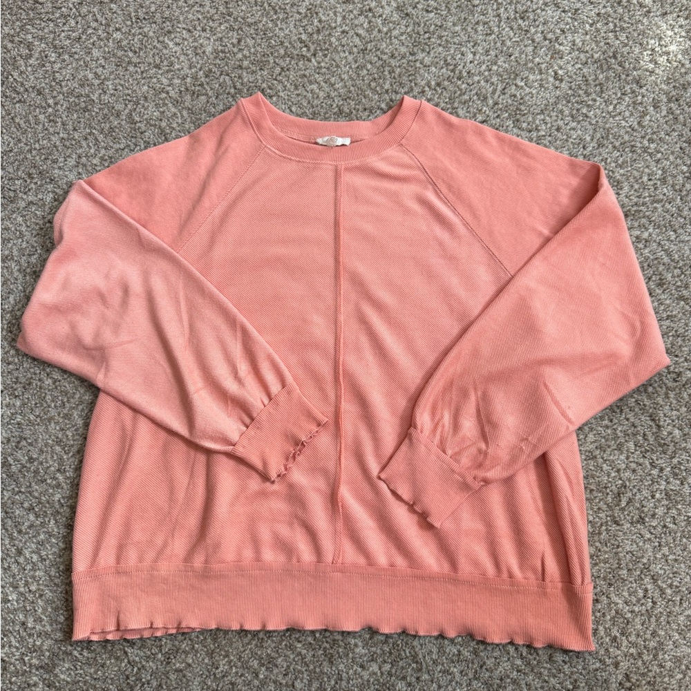 Easel Coral Long Sleeve Top